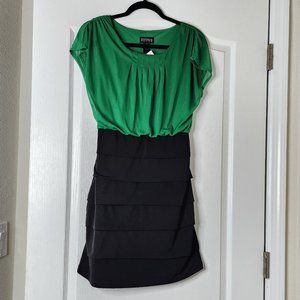 Petite Dress. Black and green Sheer top. Neve worn.!